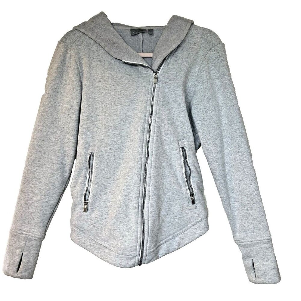 Athleta Sweatshirt Gray Pullover Sweater Hoodie Thumbhole Hiking Zip